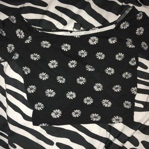 Black crop top with flowers